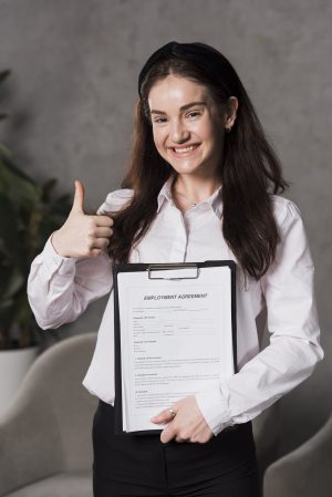 Job seeker browsing opportunities on a career website and submitting a resume